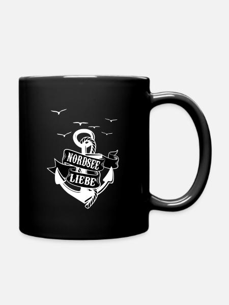 Nordsee Anker maritim - Tasse einfarbig - Schwarz