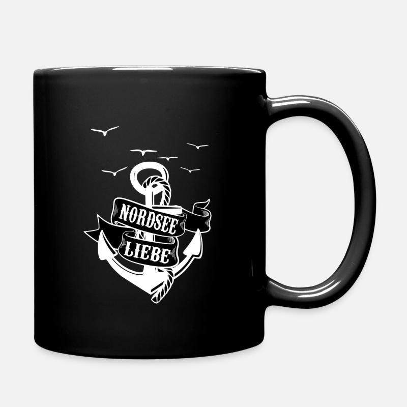 Nordsee Anker maritim - Tasse einfarbig - Schwarz