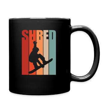 Snowboarder Wintersport Schnee - Tasse einfarbig - Schwarz - Rechts