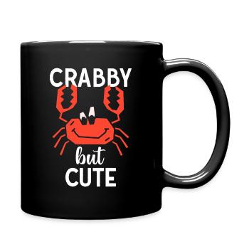 Crabby but Cute - Full Colour Mug - black - Right