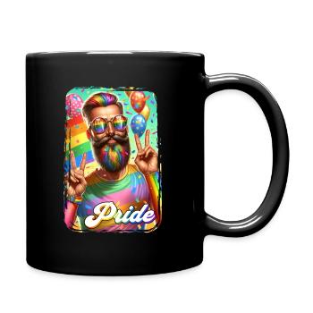 Pride Gay CSD Love LGBTQ Farben des Regenbogens - Tasse einfarbig - Schwarz - Rechts