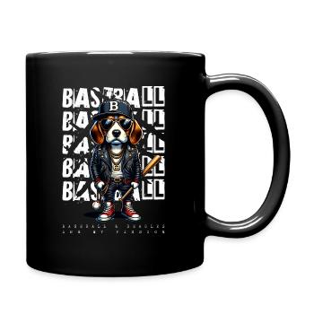 Fan of baseball, beagles and America - Full Colour Mug - black - Right