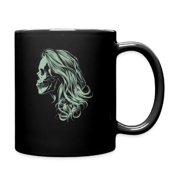 Crâne de fille zombie - Mug uni - noir - Droite