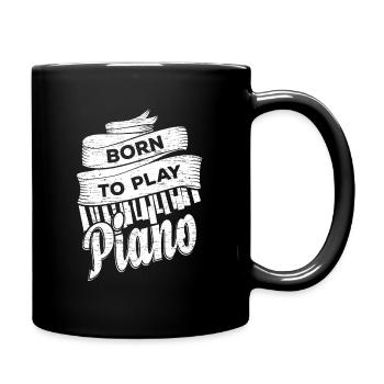 Klavier Pianist - Tasse einfarbig - Schwarz - Rechts