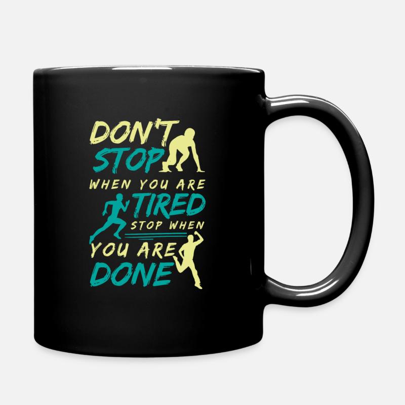 Run motivation run runner running gift - Full Colour Mug - black