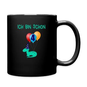 Kindergeburtstag - Tasse einfarbig - Schwarz - Rechts