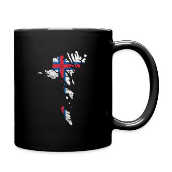 Îles Féroé Drapeau Silhouette Scandinavie Voyage - Mug uni - noir - Droite