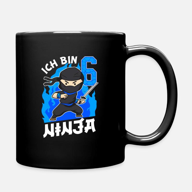 6. Geburtstag Ninja Junge 6 Jahre alt Ninjas - Tasse einfarbig - Schwarz