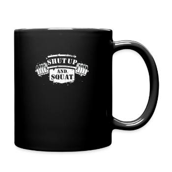 Shut Up and Squat Bodybuilding - Full Colour Mug - black - Right