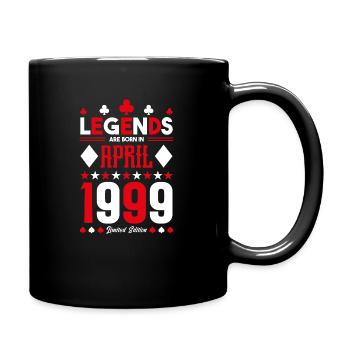 Geburtstagsgeschenk April 1999. Kartenspiele. - Tasse einfarbig - Schwarz - Rechts