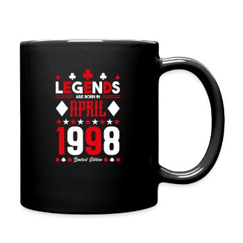 Geburtstagsgeschenk April 1998. Kartenspiele. - Tasse einfarbig - Schwarz - Rechts