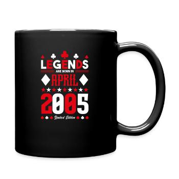 Geburtstagsgeschenk April 2005. Kartenspiele. - Tasse einfarbig - Schwarz - Rechts