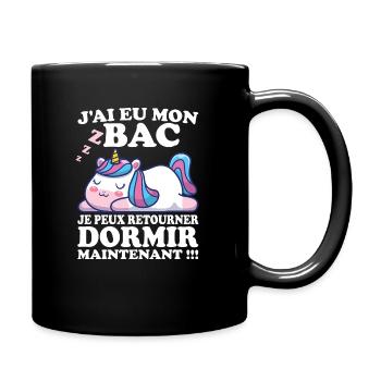Baccalauréat 2023 Cadeau félicitation BAC Licorne - Mug uni - noir - Droite