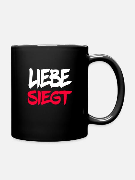 Liebe Siegt - Tasse einfarbig - Schwarz