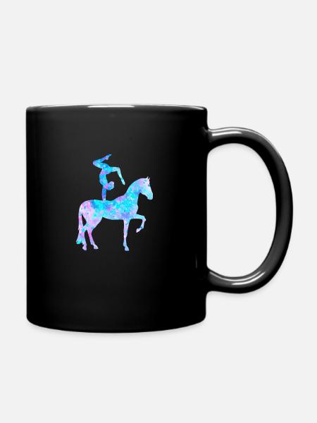 Voltigieren Voltigiererin Pferd Volti Geschenk - Tasse einfarbig - Schwarz