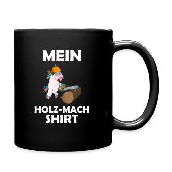 Sägen Motorsäge das Holz machen - Tasse einfarbig - Schwarz - Rechts