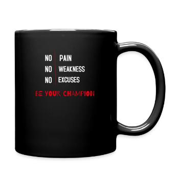 Be your champion - Tasse einfarbig - Schwarz - Rechts