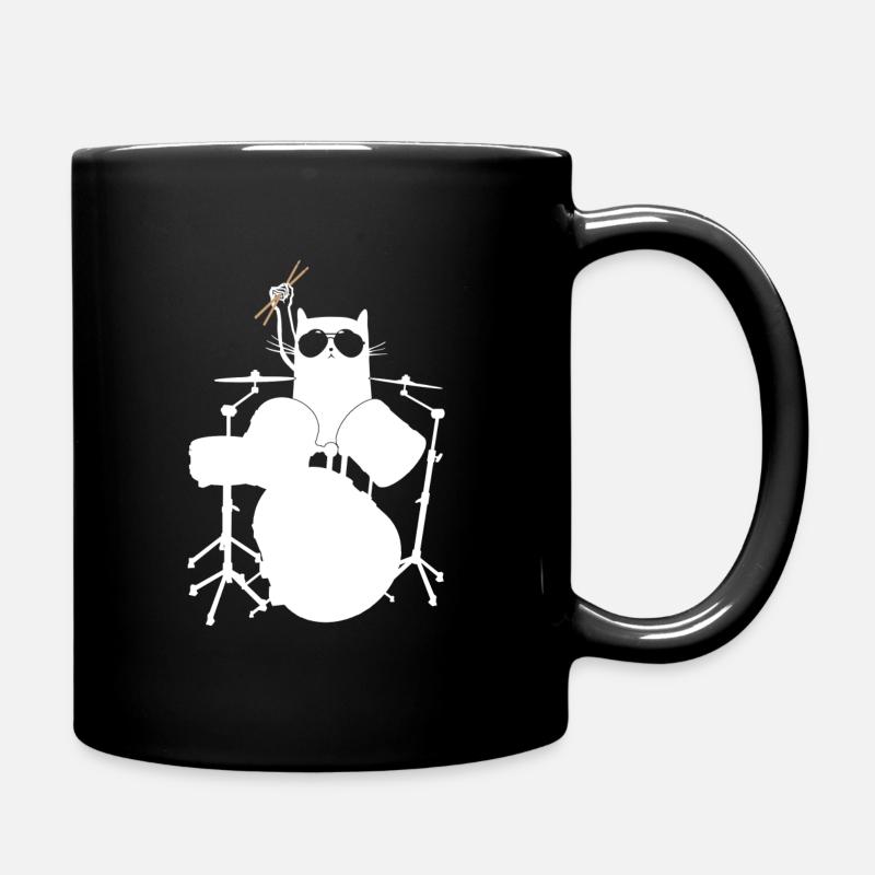 Batteur Batterie Tambour Chat Schlagzeuger - Mug uni - noir