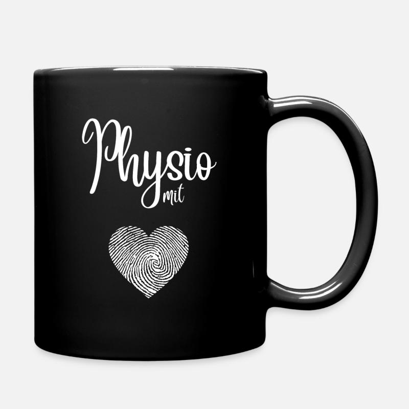 Physio with heart - Design for physiotherapists - Full Colour Mug - black