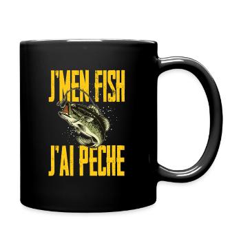 je m'en fish j'ai pêche, cadeau drôle pour pêcheur - Mug uni - noir - Droite