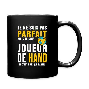 Hand joueur parfait humour Handball Hand ball - Mug uni - noir - Droite