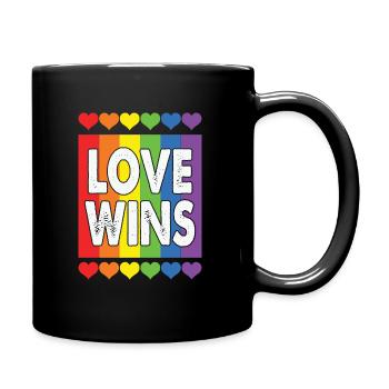 LBGT Flag Gay Pride L’amour humain gagne - Mug uni - noir - Droite
