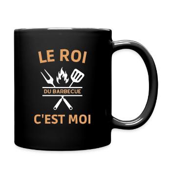 Humour barbecue grillade jardin roi du barbecue - Mug uni - noir - Droite