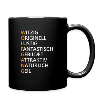 Wolfgang Name Geschenk - Tasse einfarbig - Schwarz - Rechts
