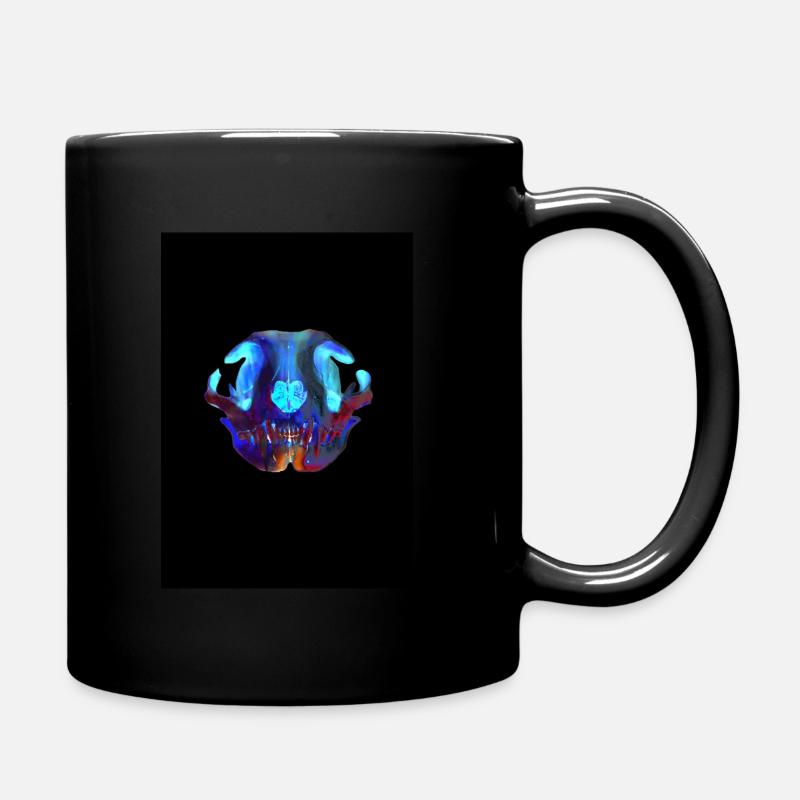 Totenkopf Katze - Tasse einfarbig - Schwarz