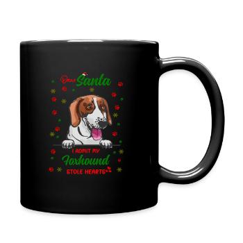 Foxhound Hund Weihnachten Hunderasse - Tasse einfarbig - Schwarz - Rechts
