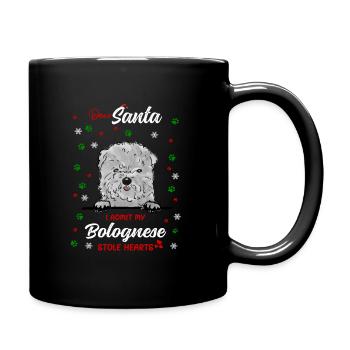 Bologneser Hund Weihnachten Hunderasse - Tasse einfarbig - Schwarz - Rechts