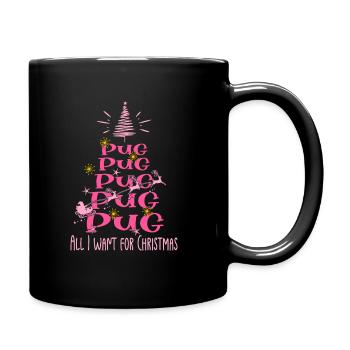 Mops Hund Weihnachten Hunderasse - Tasse einfarbig - Schwarz - Rechts