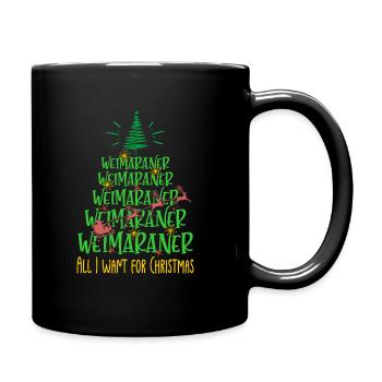 Weimaraner Hund Weihnachten Hunderasse - Tasse einfarbig - Schwarz - Rechts