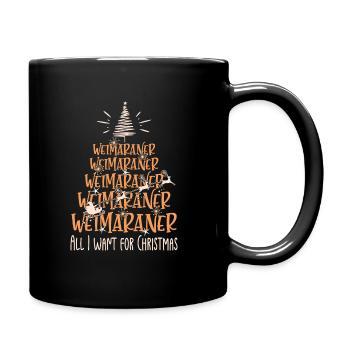 Weimaraner Hund Weihnachten Hunderasse - Tasse einfarbig - Schwarz - Rechts