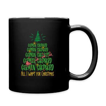 Deutscher Schäferhund Hund Weihnachten Hunderasse - Tasse einfarbig - Schwarz - Rechts