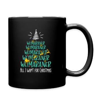 Weimaraner Hund Weihnachten Hunderasse - Tasse einfarbig - Schwarz - Rechts