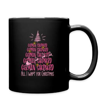 Deutscher Schäferhund Hund Weihnachten Hunderasse - Tasse einfarbig - Schwarz - Rechts