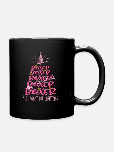 Boxer Hund Weihnachten Hunderasse - Tasse einfarbig - Schwarz