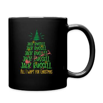 Jack Russell Hund Weihnachten Hunderasse - Tasse einfarbig - Schwarz - Rechts