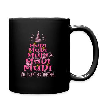 Mudi Hund Weihnachten Hunderasse - Tasse einfarbig - Schwarz - Rechts