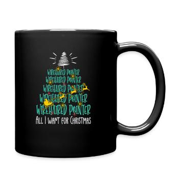 Deutsch Drahthaar Hund Weihnachten Hunderasse - Tasse einfarbig - Schwarz - Rechts
