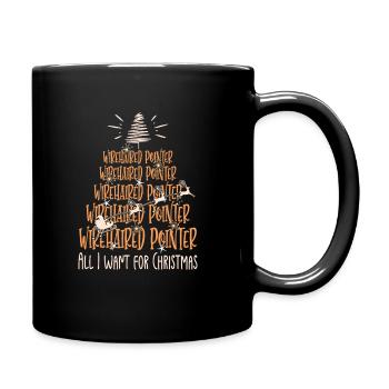 Deutsch Drahthaar Hund Weihnachten Hunderasse - Tasse einfarbig - Schwarz - Rechts