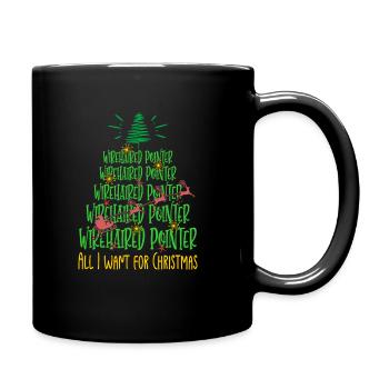 Deutsch Drahthaar Hund Weihnachten Hunderasse - Tasse einfarbig - Schwarz - Rechts