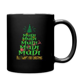 Mudi Hund Weihnachten Hunderasse - Tasse einfarbig - Schwarz - Rechts