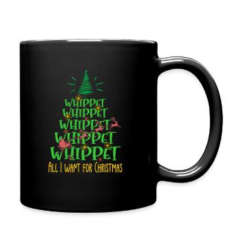 Whippet Hund Weihnachten Hunderasse - Tasse einfarbig - Schwarz - Rechts