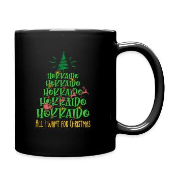 Hokkaido Hund Weihnachten Hunderasse - Tasse einfarbig - Schwarz - Rechts