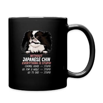 Ohne Japanischer Chin ist alles doof - Tasse einfarbig - Schwarz - Rechts