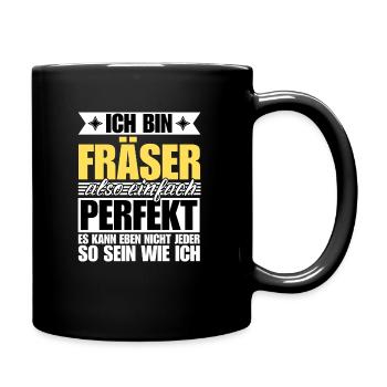 Perfekter Fräser - Tasse einfarbig - Schwarz - Rechts