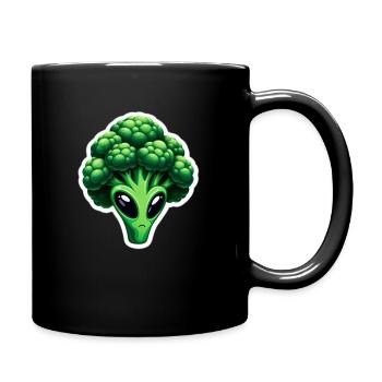 Brokkoli ALIEN - Tasse einfarbig - Schwarz - Rechts