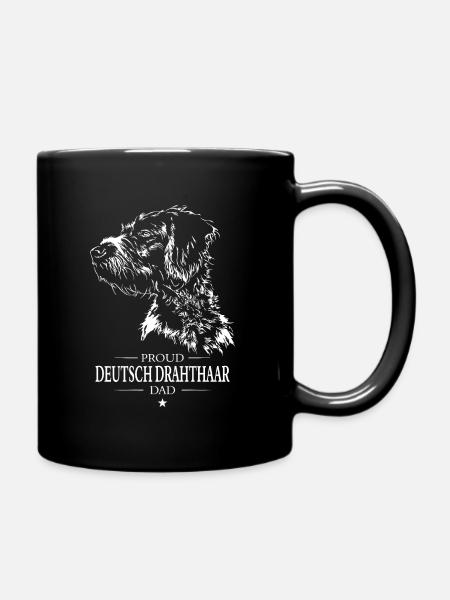 Deutsch Drahthaar Dad Hunde Hund Wilsigns - Tasse einfarbig - Schwarz
